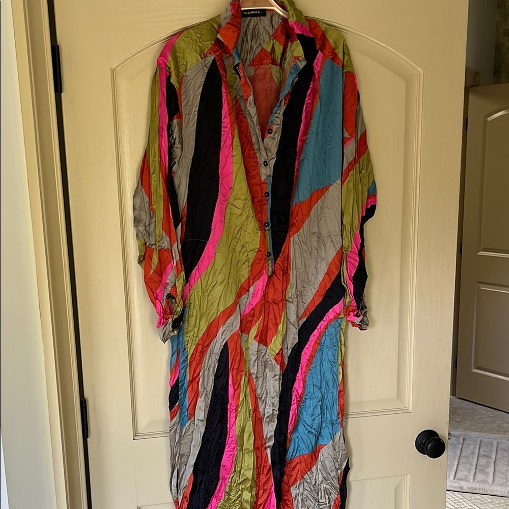 Vibrant Multicolor Long Sleeve Dress